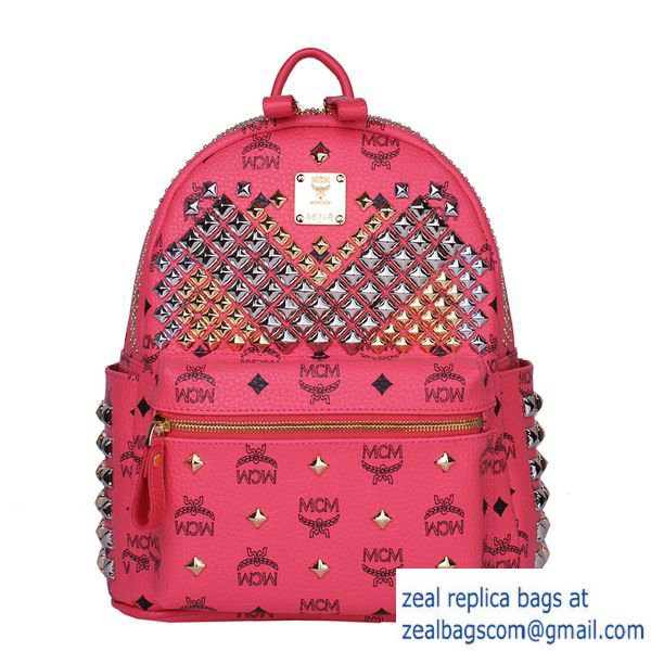 High Quality Replica MCM Small Stark Front Studs Backpack MC4237S Red